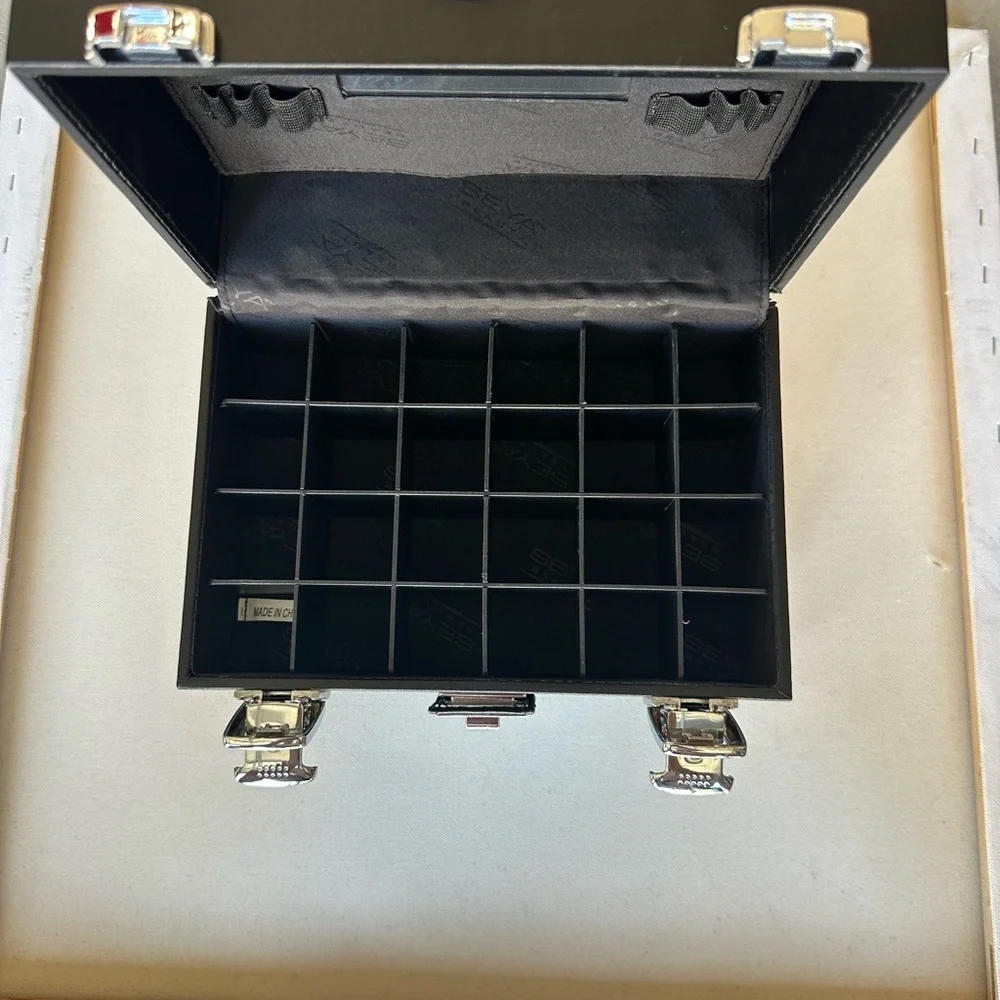 Black Cosmetic Train Case with Carry Handle